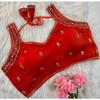 Indian Women's Silk Blend Sleeveless Blouse Bollywood Party Wear Ethnic Choli
