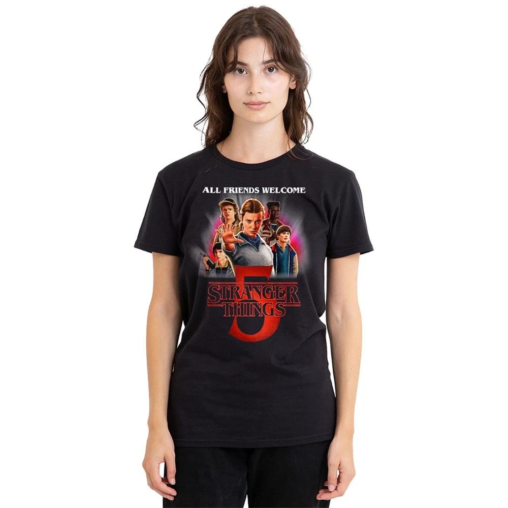 Stranger Things Season Five Poster Womens T-Shirt S-2XL, Black M