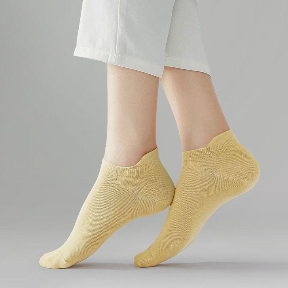 10Pairs Korean Style Invisible Boat Socks Candy Color Ear Lifting Socks Mesh Short Socks  Daily