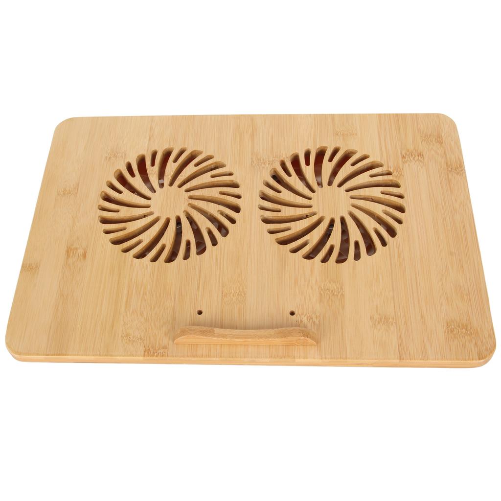 Bamboo Laptop Cooling Pad for Up To 17in Laptop Fast Cooling 2 Levels Adjustment Prevent Sliding
