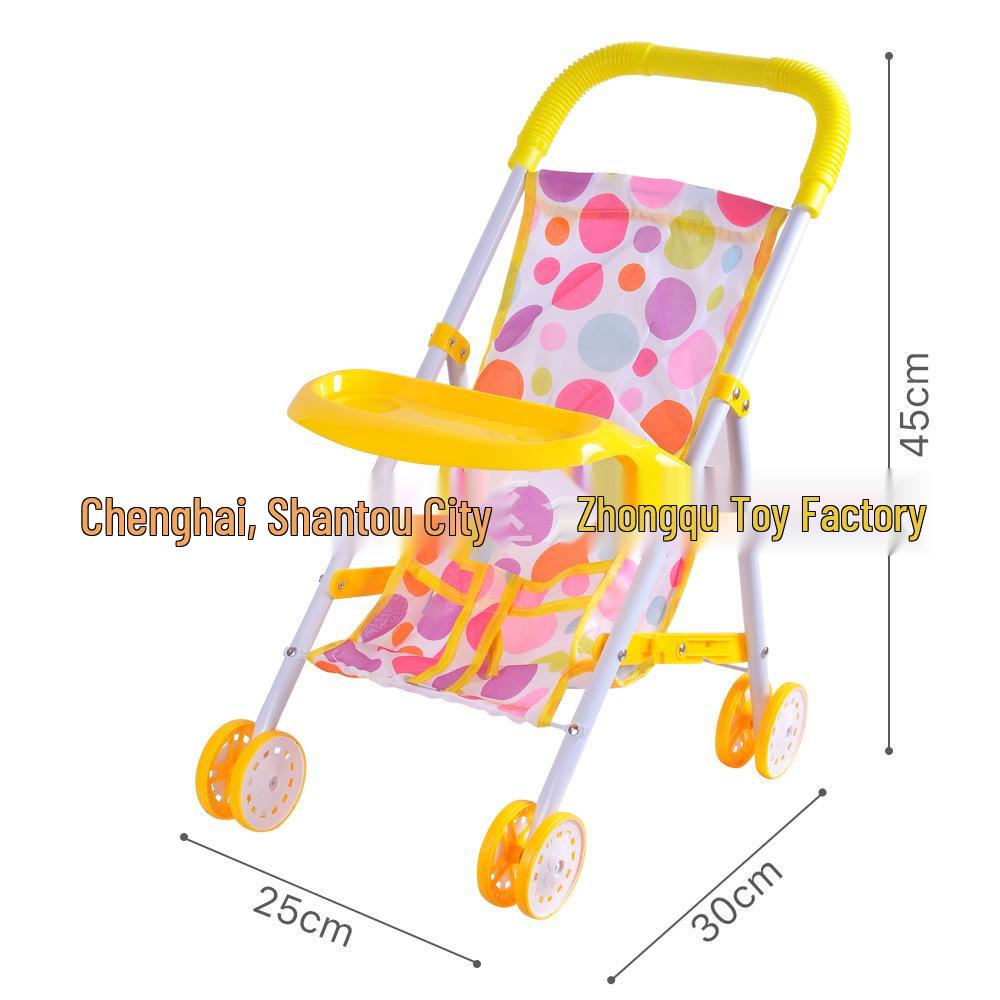 Foldable Girls' Playhouse Stroller with Street Stall Simulation