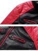 2025 Men's Color Block PU Leather Motorcycle Jacket - British Casual Style