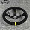 Universal 350mm Racing Steering Wheel Suede 14inch Deep Dish Bolts With Horn Button Include Aluminum Ring For VW HONDA BMW Ford