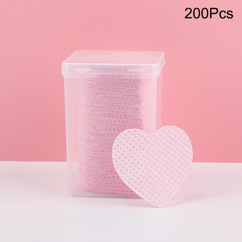 200 Pcs Disposable Non-Woven Paper Cotton Wipes Eyelash Extension Glue Remover Pads Cleaning Wipes Cosmetics Nail Makeup Tools