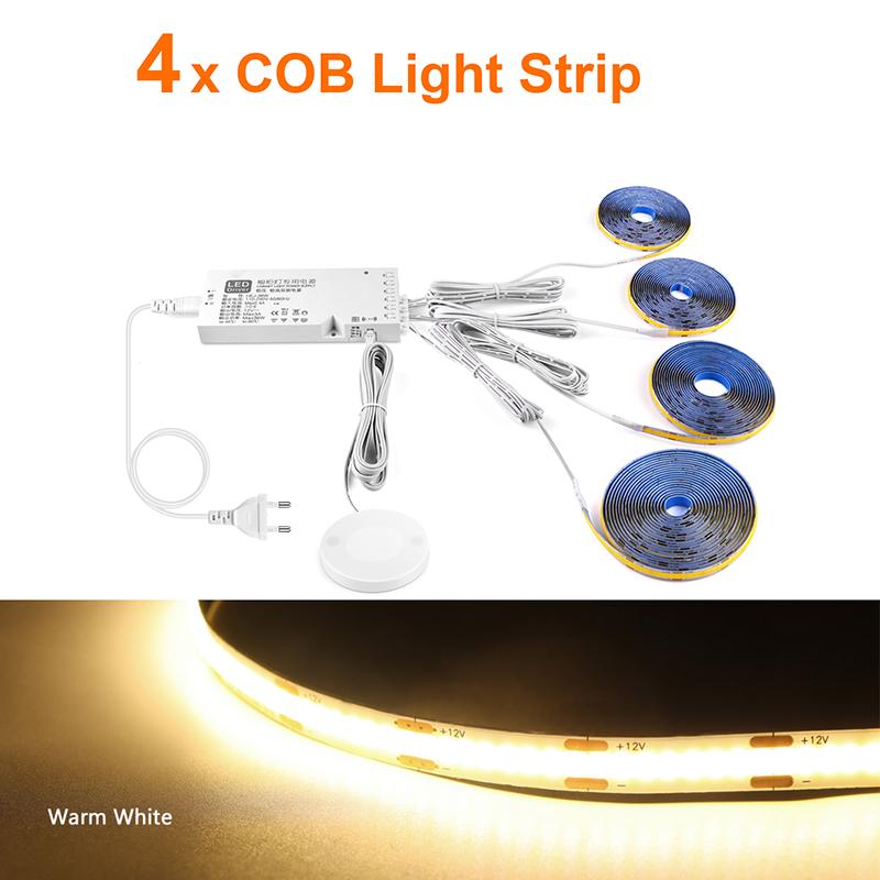 12V COB LED Streifen Licht 320LED/M Durchdringbare Holz Hand Motion Sensor Touch Dimmer Schalter DIY Regal Speisekammer schaufenster Hintergrundbeleuchtung Lampe