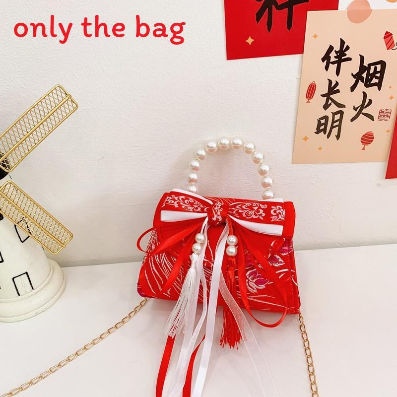 Childrens Elegant Artificial Pearl Handbag With Sequin Bow For School And Parties