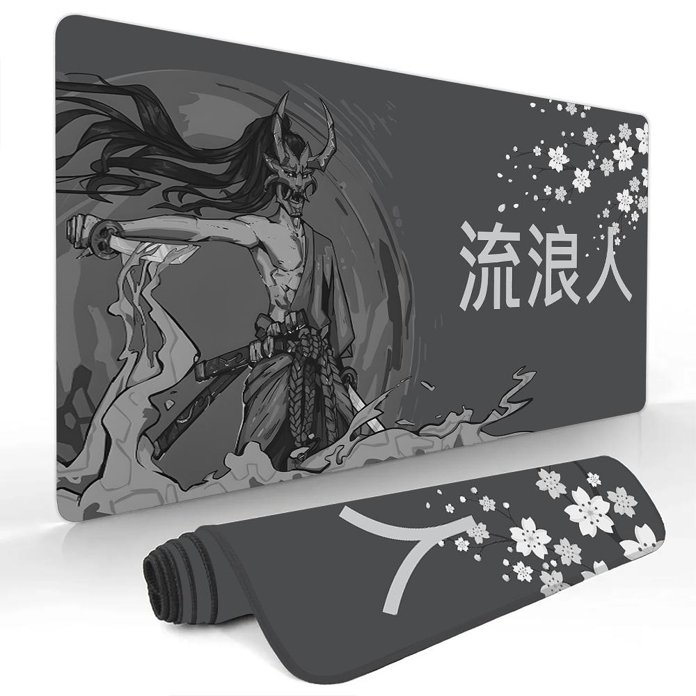 Samurai And The Red Sun Gaming Mouse Pad Nonslip Durable Desk Mat Pc Accessories Mousepads Katana Gaming Mats Tapis De Souris