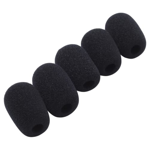 GONKISS Headset Intercom Microphone Windscreen, Standard Microphone Sponge, Set of 5, Black