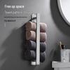 Stainless Steel No-Drill Wall-Mounted Towel Rack with Hooks