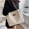 Large Capacity Female Bag Simple Solid Color PU Commuter Bag Diamond Pattern Shoulder Bag