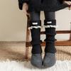 Girls' Korean Style Lace Trim Fold-over Slouch Socks - Thick Autumn/Winter Warm Calf Leg Warmers