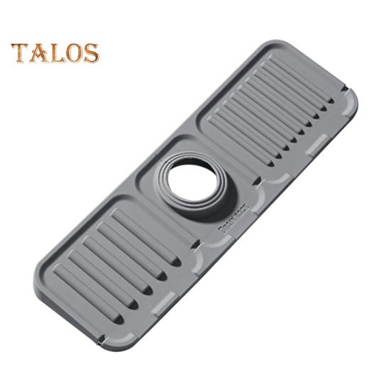 

Силиконовый коврик для крана, быстросохнущий коврик со встроенным поддоном для слива, легкоочищаемый защитный экран от брызг для ванной комнаты, кухонного органайзера серый