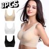 3 Piezas Sujetador Sexy para Mujer Talla Grande Ropa Interior Sin Costuras Inalámbrico Cómodo Activo Bralette