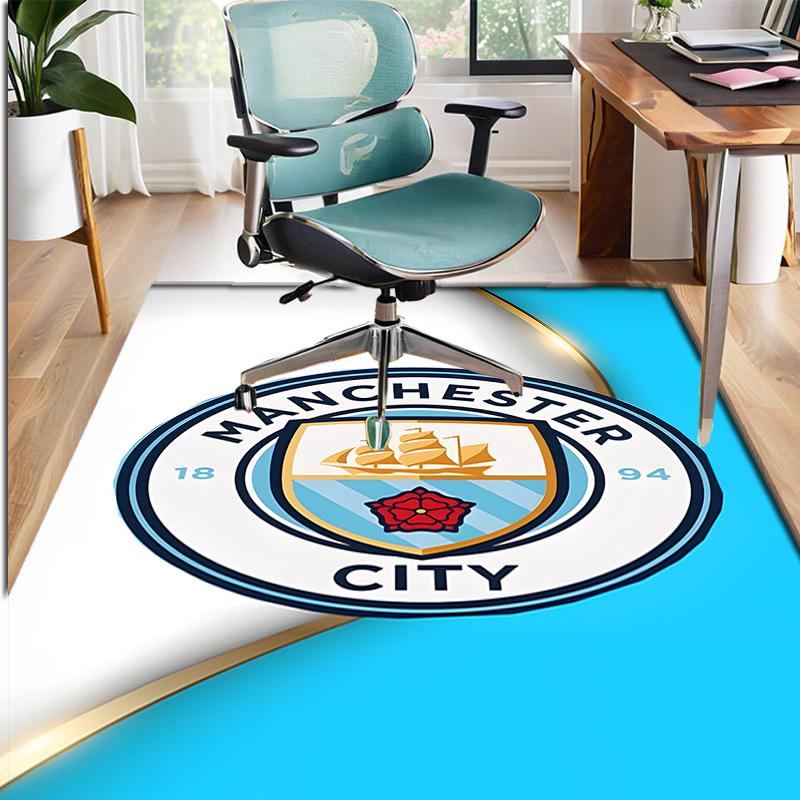Manchester City FC Pattern Rug, Indoor/Outdoor Mat, for Picnic, Gameroom, Bedroom, Office, Living Room, Home Decor Carpet, Birthday Gift