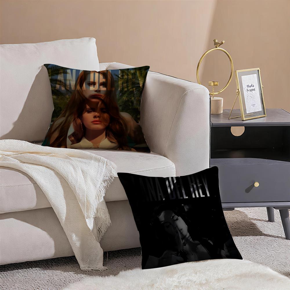 Singer L-Lana Del Rey Cushion Cover Anti-dustmite Pillowcase Invisible zipper silky short plush Sofa cushion cover