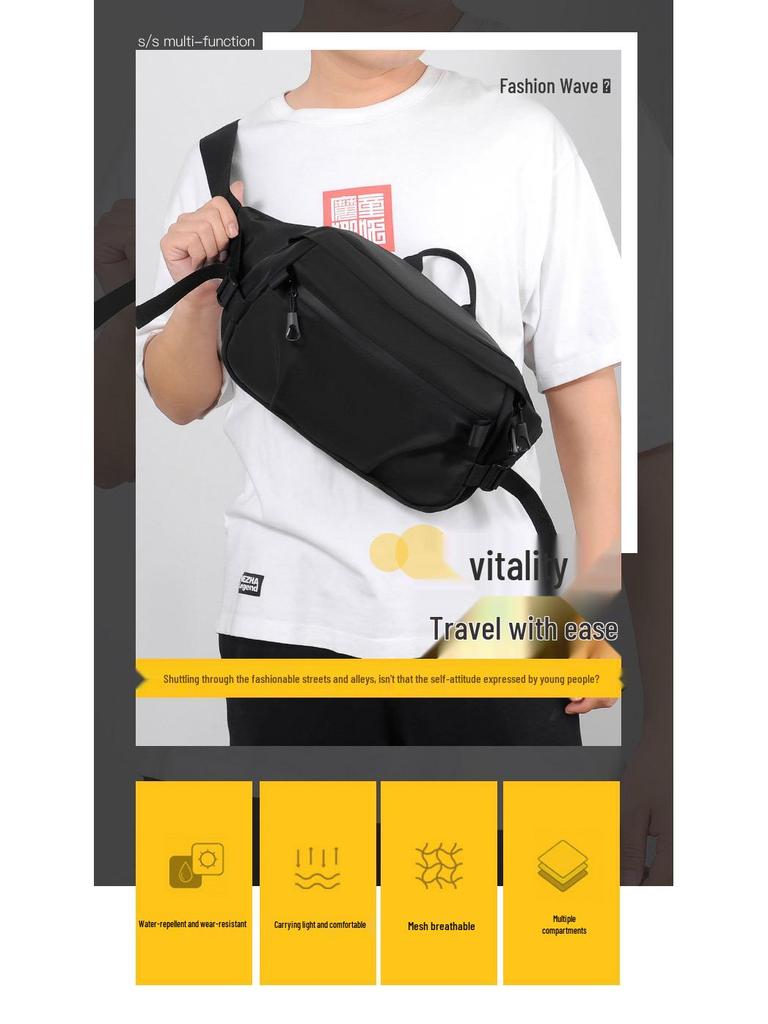 Korean Style Men's Chest & Waist Bag - Simple, Functional, Fashionable, and Spacious