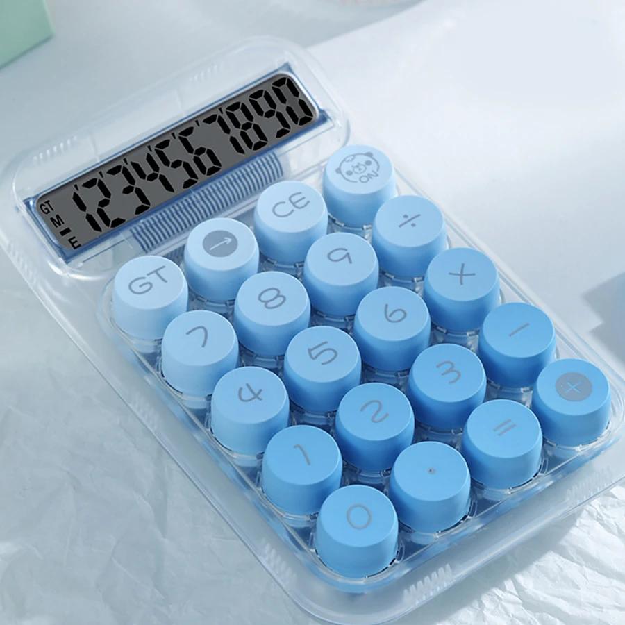 1pcs Transparent Large Button Calculator Accounting Calculator Cute Candy Gradient Colored 10 Digit Student Specific Calculator