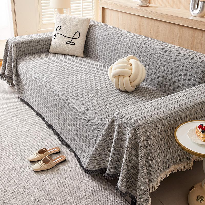 Sofa Towel With Full Coverage Cream Wind Blanket Universal Sofa Cover All Season Universal All Inclusive Non-Slip Sofa Blanket