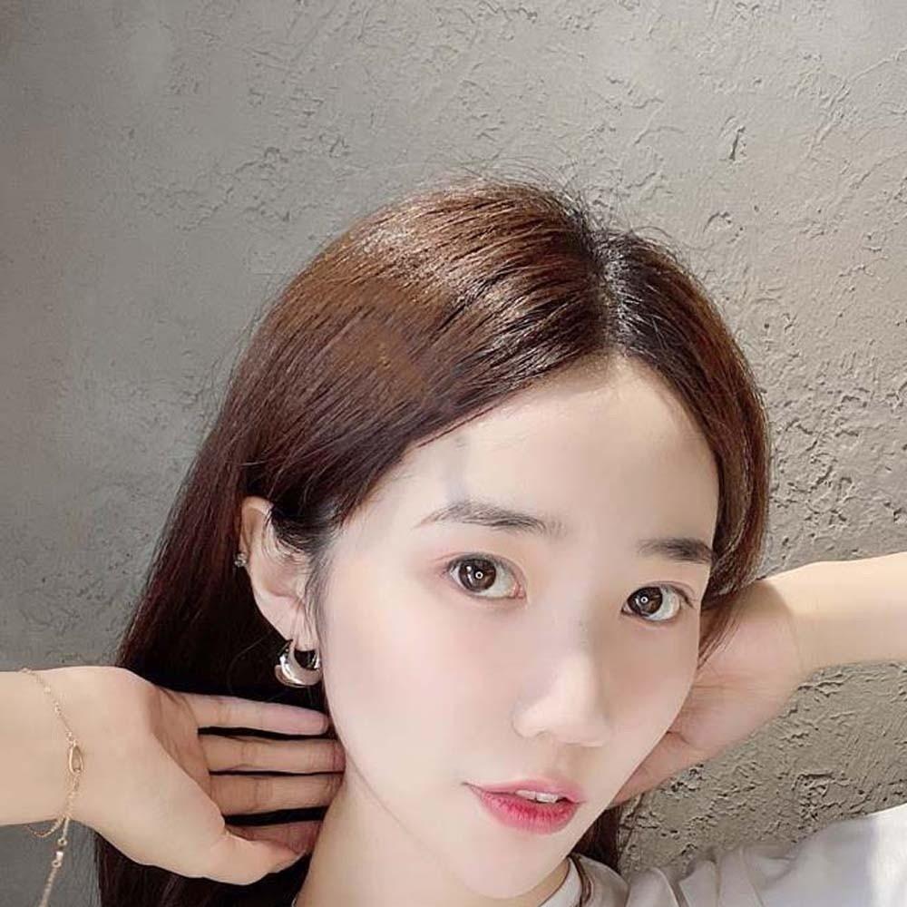 Waterproof Golden Round Earrings Elegant Silver Ear Buckles Circle Earrings  Festival Gift
