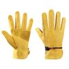 Cowhide Work Gloves Leather Motorcycle Driver Cycling Outdoor Sports Racing Security Protection Safety Yellow Riding Glove