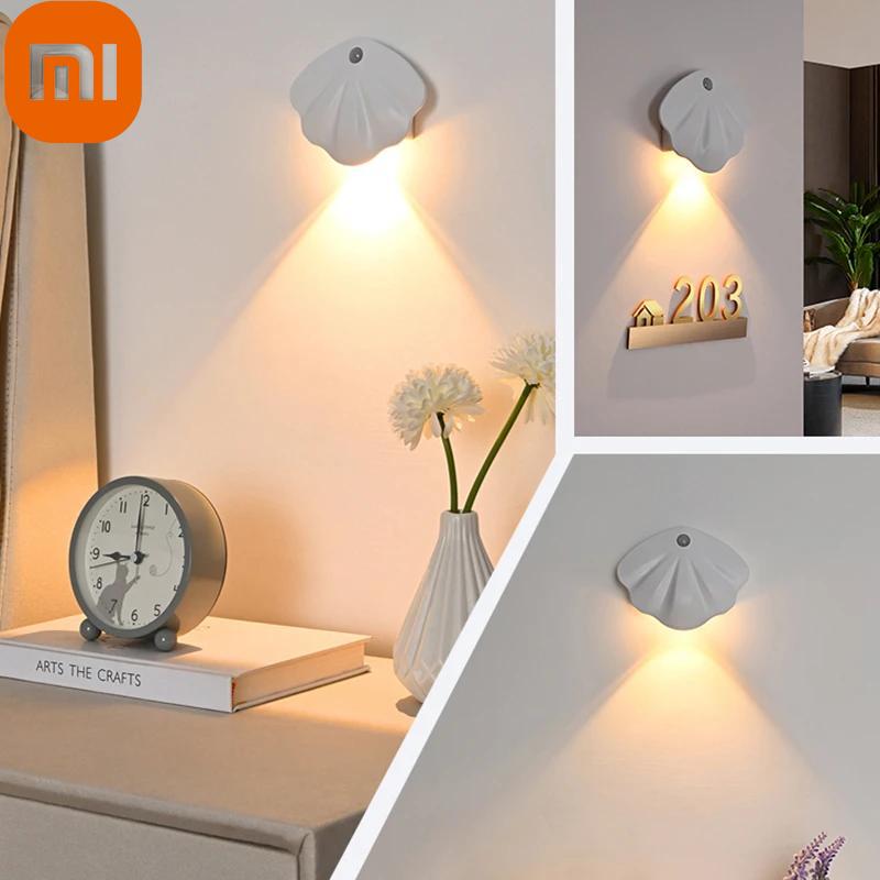 

Индукционный ночник Xiaomi в форме ракушки, установка с магнитным присасыванием, регулируемый цвет света, перезаряжаемый индукционный светильник для человеческого тела