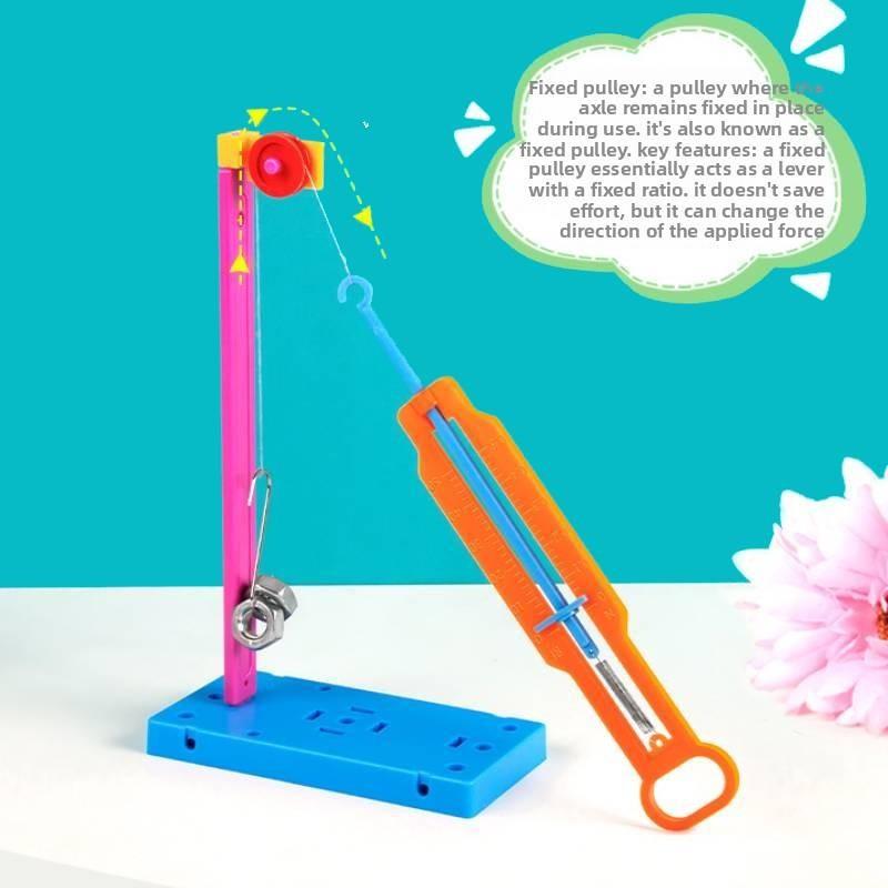Expérience Scientifique de Physique Bricolage Dynamomètre à Poulie Avec Matériel Pédagogique Pour Étudiants