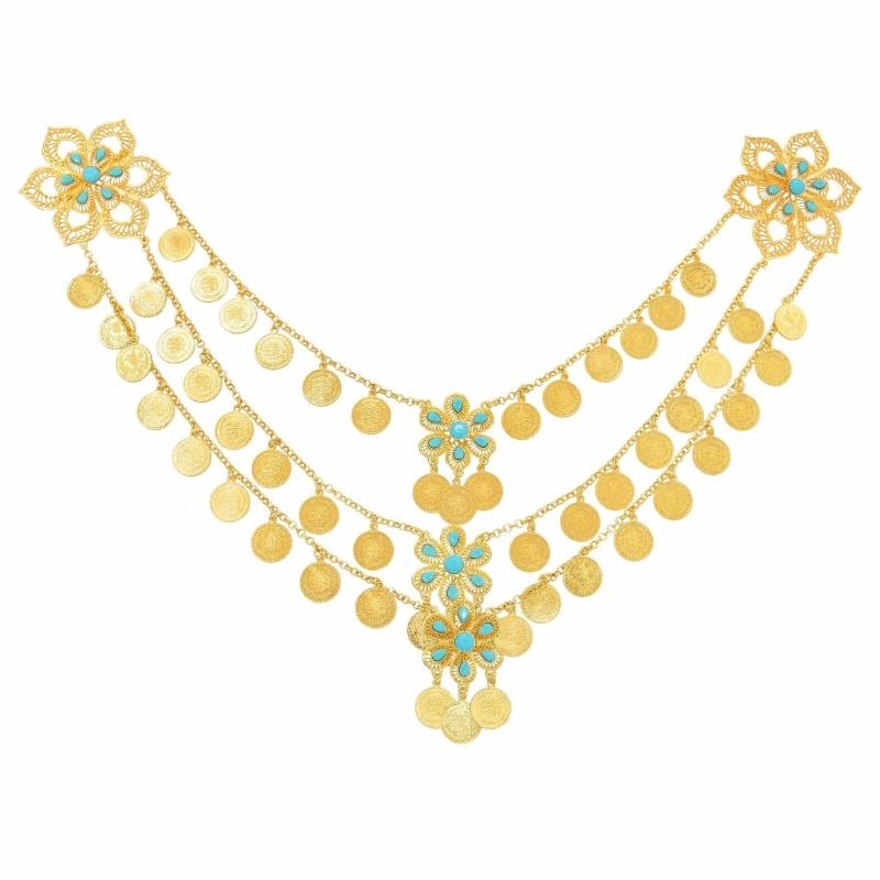 Multi Layer Alloy Coin Tassels Shoulder Chain Necklace Shoulder Accessory for Fashion Forward Women Seeking Unique Style