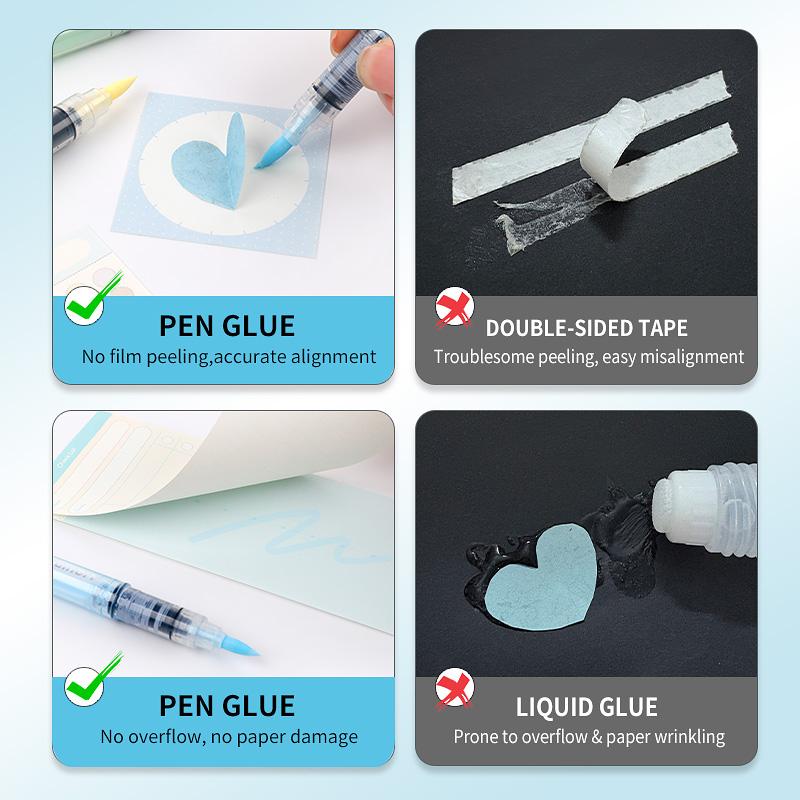 Candy Color Glue Pen Handbook Dispensing Pen Quick-Drying Dot Gule Stick DIY High Viscosity Glue School Office Supplies