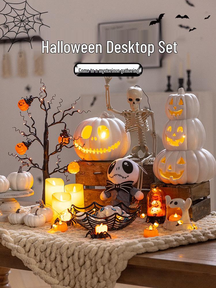 Halloween Glow-in-the-Dark Pumpkin Lantern Set for Party Decorations