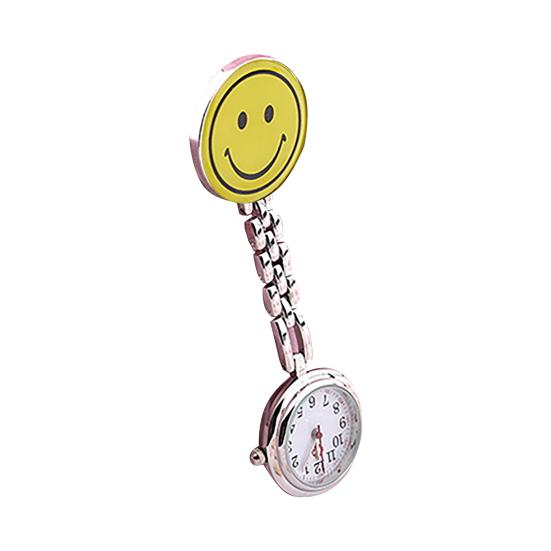 Women's Butterfly Smile Face Quartz Clip-On Brooch Nurse Hanging Pocket Watch