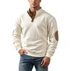 Men's Color Block Stand Collar Sweatshirt with Half Button Front Retro Long Sleeve Pullover for Casual Wear