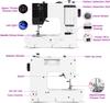 Mini Máquina de Coser para Principiantes - Eléctrica Portátil, 38 Puntadas, Velocidad Ajustable con Pedal y Kit de Costura para Hogar, Viajes