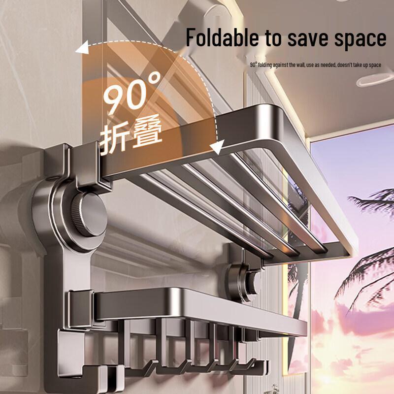 TLXT Stainless Steel Suction Cup Bathroom Towel Rack