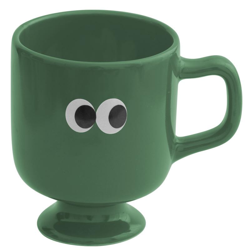 Cute and Quirky Big Eyes Ceramic Goblet Creative Coffee Cup Breakfast Mug Cartoon Children's Milk Water Cup