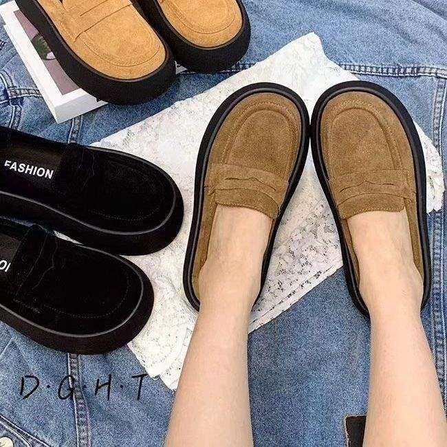 

Coarse heel single shoes women s 2025 autumn new retro one-pedal casual thick-soled small leather shoes Internet celebrity soft-soled lazy shoes 37 хаки