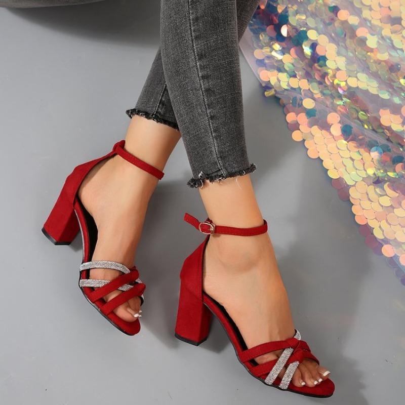Scarpe da Donna Taglie Forti Sandali a Fascia Singola Nuovi Sandali con Tacco Alto