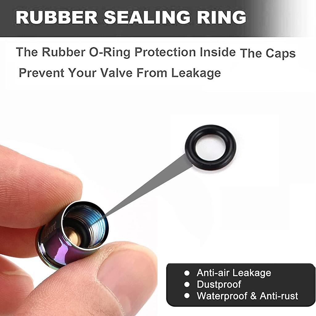 4 Pcs Tire Valve Stem Caps Anti Theft Designs Tire Valve Covers Dustproof & Waterproof Universal Fit for Car & Motorbike