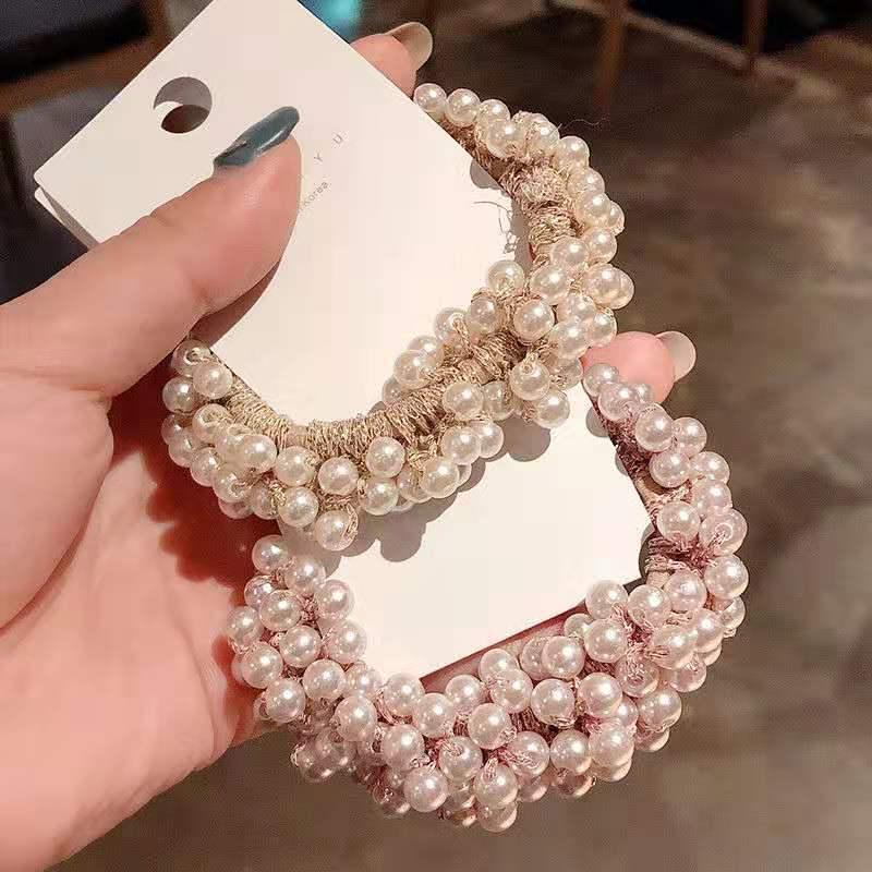 Perlenbesetztes Haarband und Armband mit doppeltem Verwendungszweck – Hohe Elastizität, Haar-Accessoire im koreanischen Stil
