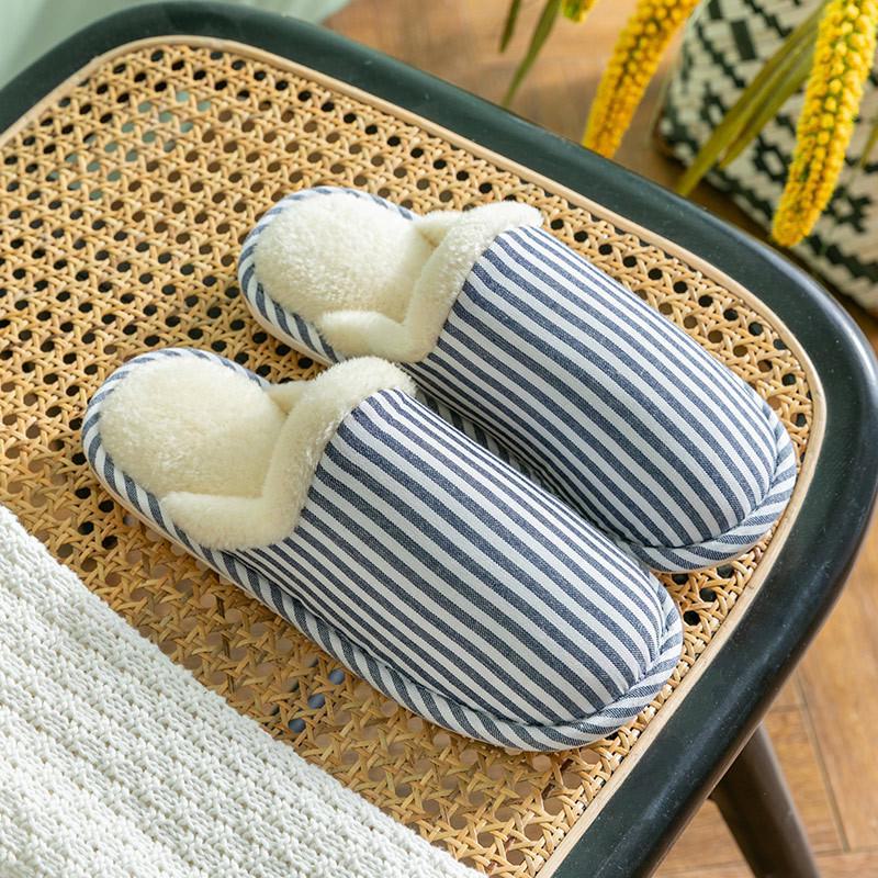 Cotton Plush Slippers for Men & Women: Non-Slip, Warm, Indoor Use - Ideal for Spring, Autumn & Winter