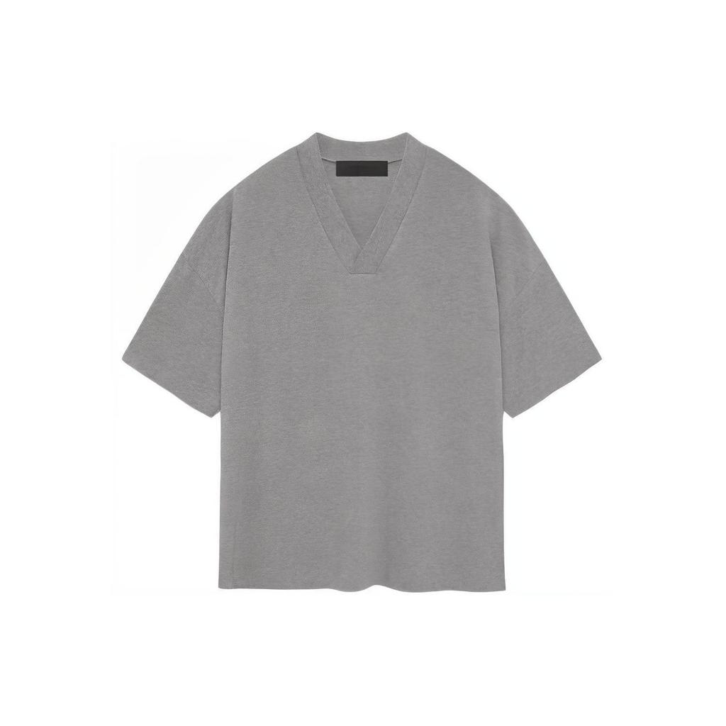 Fear of God Essentials V Neck T-Shirt Dark Heather Oatmeal Men Tops Grey 125SP244213F
