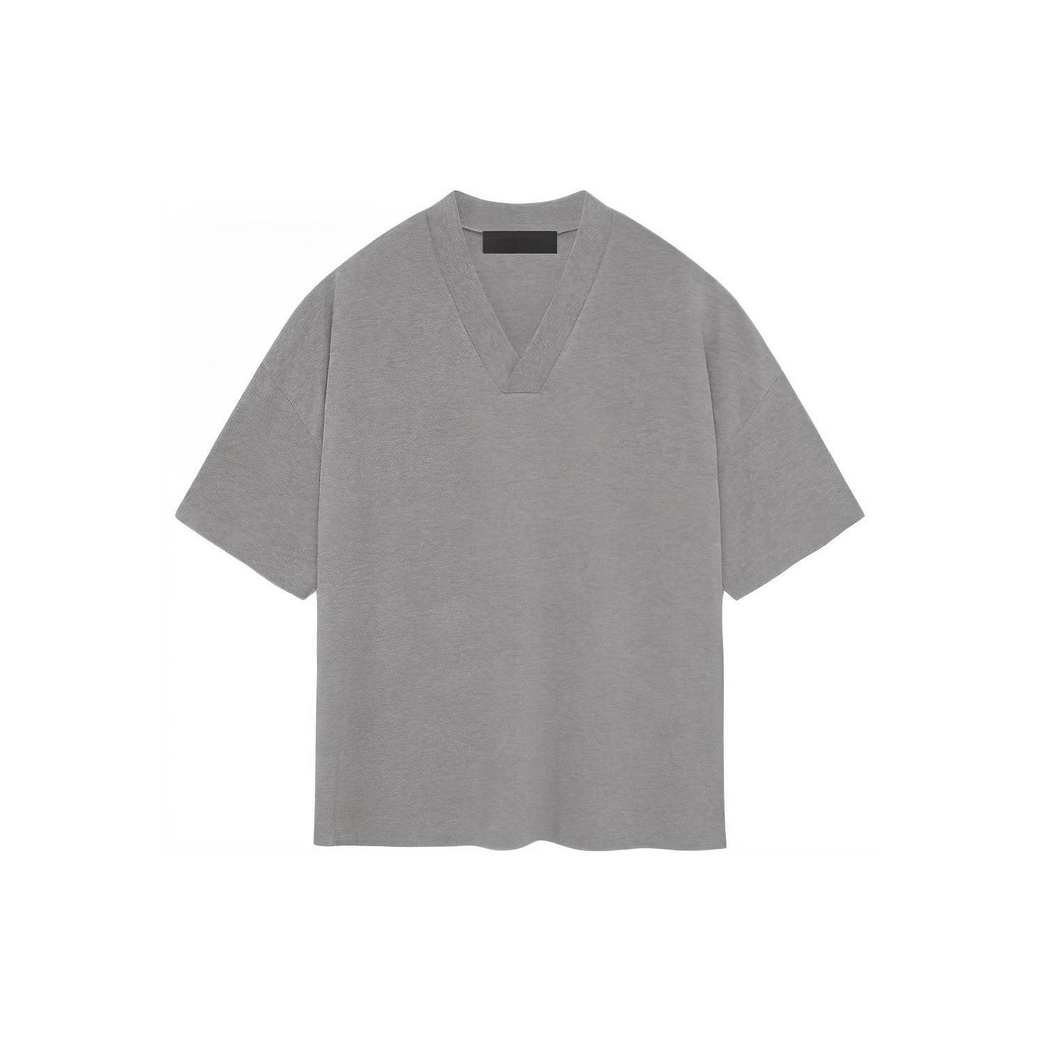 

Футболка Fear of God Essentials с V-образным вырезом Темно-Хезер Овсяные мужские топы Серые 125SP244213F M