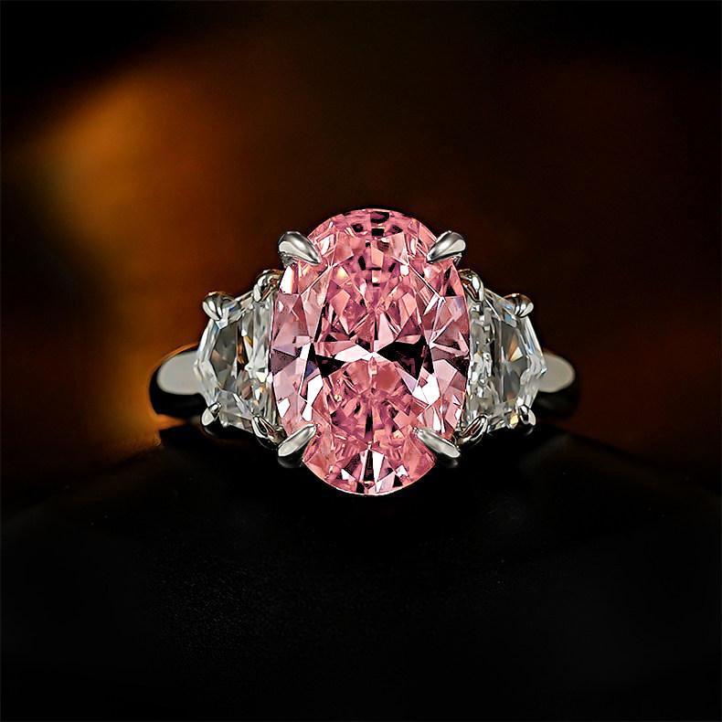La Papalacha Morgan Orange Pink Comparable To Ice Flower Cut Zircon Open Ring Women s Niche Light Luxury Ring 2026 Resizable