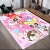 Pink Powerpuff Girls Anti-slip Floor Mat, Rectangular Carpet for Bedroom, Living Room and Game Area