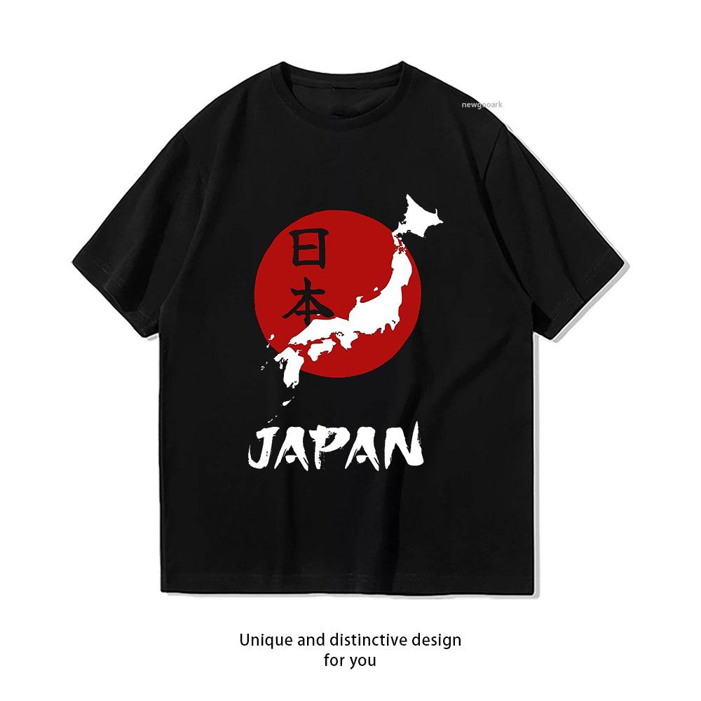 Japan Map Tshirt Woman Man Summer Cotton Graphic T Shirts Unisex Adult Casual Breathable Streetwear Shortsleev Tops Tee