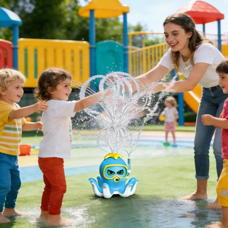 Octopus Water Sprinkler Kids Toys Squid Outdoor Water Splashing Spray For Boys Girls Pool Party Garden Beach Park Fancy Game