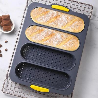 4 Gitter Brotform Backwerkzeug Mehrfachgitterpfanne Waschbar Hitzebeständig Wiederverwendbar Silikon Hunde Brötchen Küchenzubehör Werkzeug