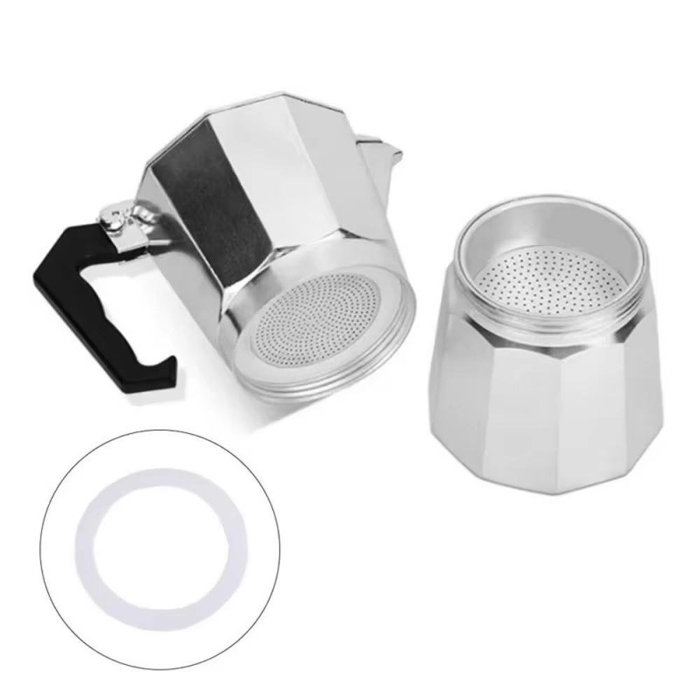 1 Set Silicone Coffee Rubber Ring Aluminum Filter Replaceable Seal Filter Screen Special Coffee Bottle Gaskets