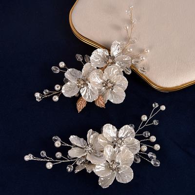 Mailang Bridal Headdress White Flower Handmade Hair Clips Side Clip Exclusive for Cross-Border Factory Direct Sales