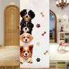 Kawaii Dog Stack & Paw Print Wall Stickers Removable Closet Door Living Room Decal