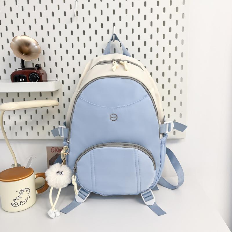 Schoolbag1011 New Simple and Fashionable Versatile Schoolbag Large Capacity Junior High School Students College Students Lightweight Travel Backpack
